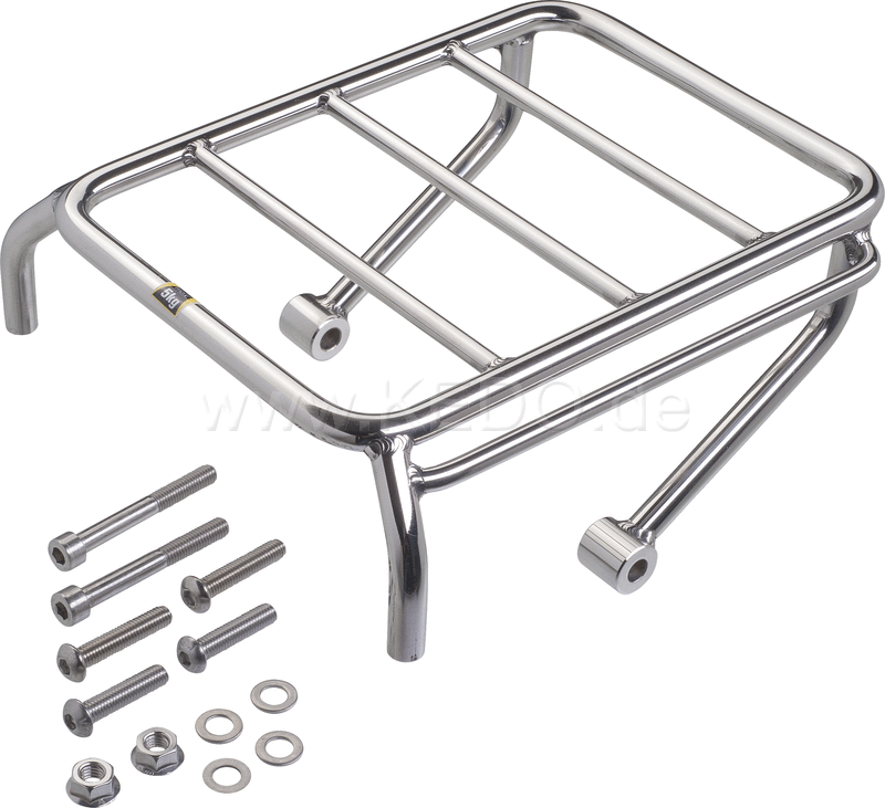 Kedo Mini Pannier Rack, Stainless Steel, Blank, Wrenchmonkees / GibbonSlap style, including mounting material, size 245x180mm | WM0010