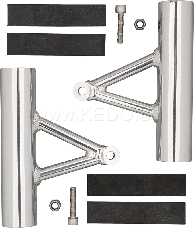 Kedo Aluminum Headlight Brackets (1 pair), polished, 1 Pair, GibbonSlap-Style (Wrenchmonkees) | WM0015