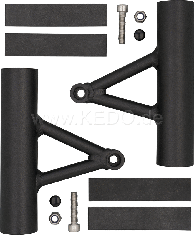Kedo Aluminum Headlight brackets (1 Pair) Wrenchmonkees / GibbonSlap style, black-coated | WM0015S