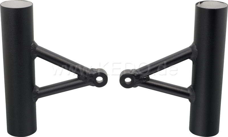 Kedo Aluminum Headlight brackets (1 Pair) Wrenchmonkees / GibbonSlap style, black-coated | WM0015S
