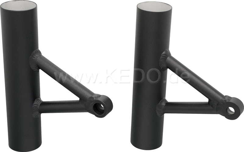Kedo Aluminum Headlight brackets (1 Pair) Wrenchmonkees / GibbonSlap style, black-coated | WM0015S