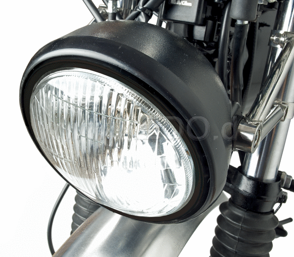 Kedo Head Light, Complete, Black, incl H4 insert 'E-Approved, Wrenchmonkees GibbonSlap-Style | WM0016