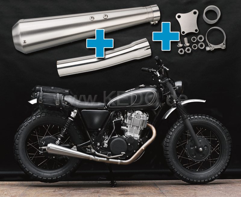 Kedo Gibbonslap Stainless Steel Silencer (NOT street legal) incl DB Killer, header pipe adapter spec. Bracket (in combination w. Center stood see # 27938) | WM0022-2