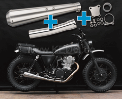 Kedo Gibbonslap Stainless Steel Silencer (NOT street legal) incl DB Killer, header pipe adapter spec. Bracket (in combination w. Center stood see # 27938) | WM0022-2