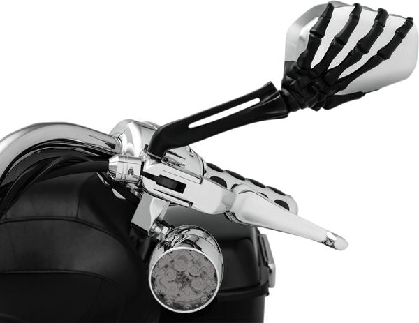 KURYAKYN SKELETON HAND MIRRORS WITH BLACK STEMS AND CHROME HEADS | 1764