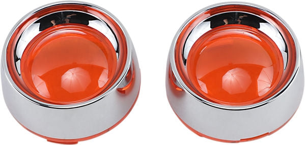 KURYAKYN DEEP DISH BEZELS FOR BULLET TURN SIGNALS AMBER LENS CHROME BEZEL | 2108