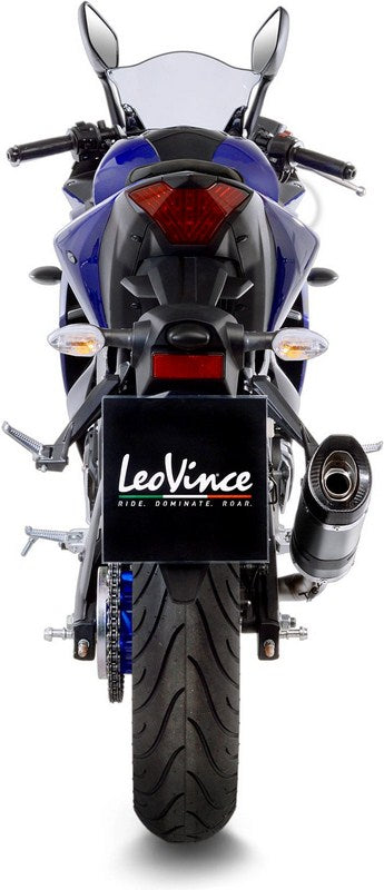 Leovince LV PRO SLIP-ON, STAINLESS STEEL, CARBON FIBER End Cap Ece-Approved for YAMAHA MT-03 (2018-2019) | 14257E
