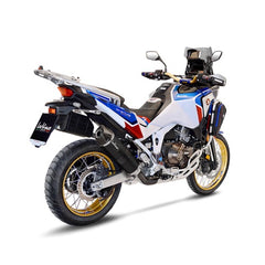 LEOVINCE SBK LV ONE EVO BLACK HONDA CRF 1100 L AFRICA TWIN/ADVENTURE SPORT/DCT INOX ECE-APPROVED STAINLESS STEEL SLIP-ON | 14355EB