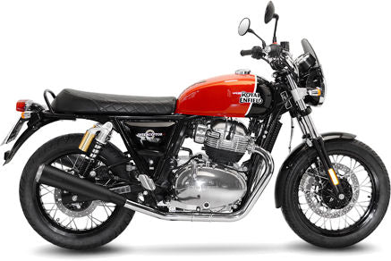 Leovince 2 Slip-On Exhaust Classic Racer Black Royal Enfield Continental GT 650 / InteRCeptor 650 | 15007BU