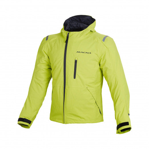 Macna Refuge Mens Textile Jackets - Waterproof Neon yellow/Grey | 1651355-780
