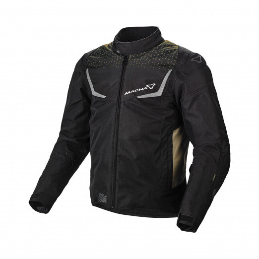 Macna Durago Mens Textile Jackets - Waterproof Black/Olive/Red | 1653265-173