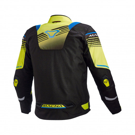 Macna Charger Mens Textile Jackets - Waterproof Black/Neon yellow/Blue | 1653332-175