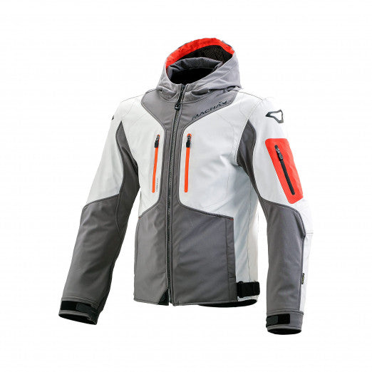 Macna Aytee Mens Textile Jackets - Waterproof Light grey/Orange | 1653402-883