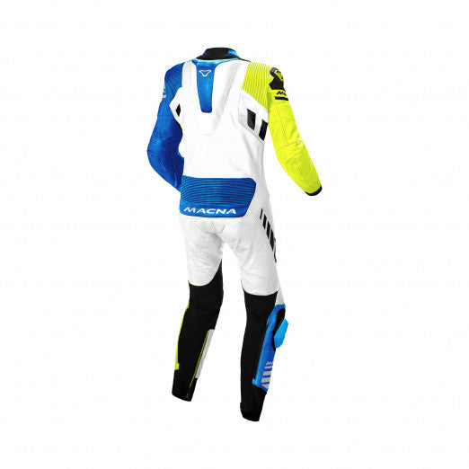 Macna Tracktix 1pc Leather Accessories White/Neon yellow/Blue | 1664205-275