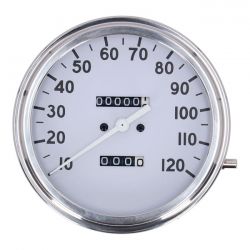 MCS FL Speedometer, 36-40 Face, White. 2:1 Mph