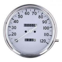 MCS FL Speedometer, 36-40 Face, White. 2:1 Mph