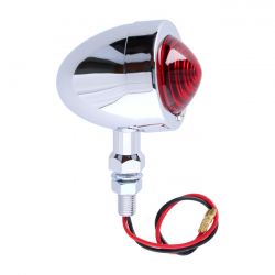 MCS Bullet Marker Light. Chrome. Red Lens. Df. Ext. Stud Mount