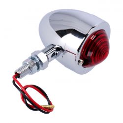 MCS Bullet Marker Light. Chrome. Red Lens. Df. Ext. Stud Mount