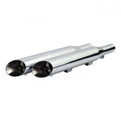 MCS Slash Cut Slip-On Muffler Set 20" Long Chrome