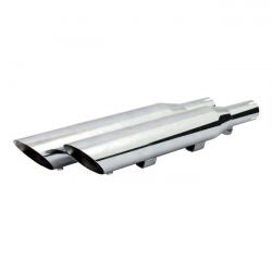 MCS Slash Down Slip-On Muffler Set 20" Long Chrome