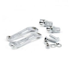 MCS Heel Rest Mount Brackets For Foward Controls. Chrome