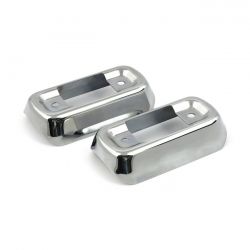 MCS Flt/Touring Muffler Bracket Cover Set. Chrome