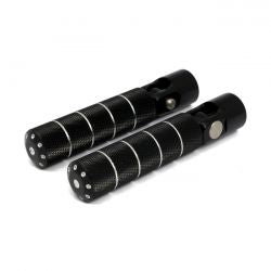 MCS Bomber, Foot Peg Set. Knurled. Black Cm