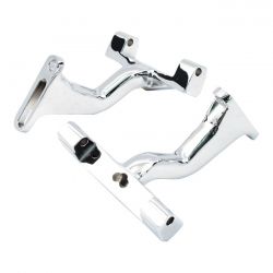 MCS Mount Bracket, Passenger Floorboard. Raised. Chrome