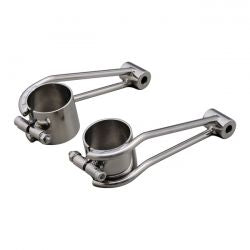 MCS Bracket For Vintage Headlamp. 41mm Fork Tubes. Polished Ss
