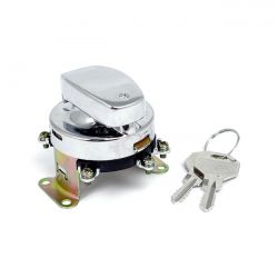 MCS FL Style Ignition Switch. 5-Pole, Flat Key, Chrome