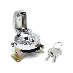 MCS FL Style Ignition Switch. 5-Pole, Flat Key, Chrome