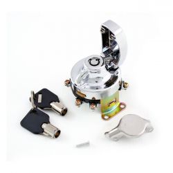 MCS FL Style Ignition Switch. 5-Pole, Round Key, Chrome