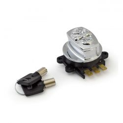 MCS 96-Up Ignition Switch, Side Hinge Type. Skull, Chrome