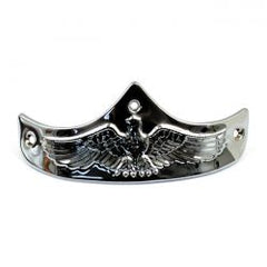 MCS Front Fender Tip, Eagle Embossed. Chrome