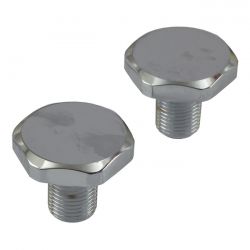 MCS 41mm Fork Tube Cap Bolts. Chrome