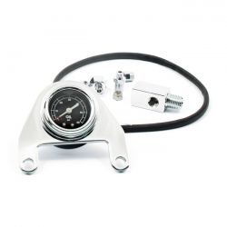 MCS Oil Pressure Gauge Kit Rocker Box, 0-60 PSI. Chrome