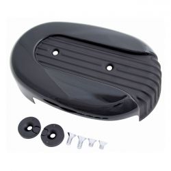 MCS XL Sportster Air Cleaner Cover. Black, Grooved