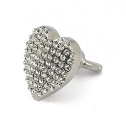 MCS License Plate Mount Kit Heart. Chrome/Diamonds