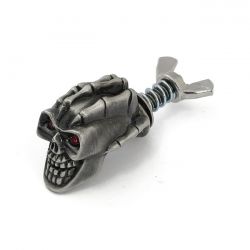 MCS License Plate Mount Kit Loki Skull. Pewter