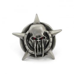 MCS License Plate Mount Kit Barbarian Skull. Pewter