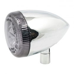 MCS 3-1 Led Bullet Taillight / Turn Signal Combo. Chrome. Smoke