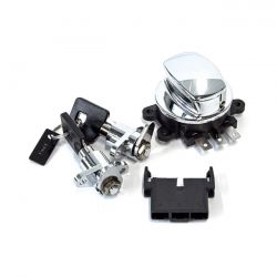 MCS Flhr Ignition Switch & Saddlebag Lock Kit. Chrome