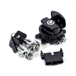 MCS Flhr Ignition Switch & Saddlebag Lock Kit. Black