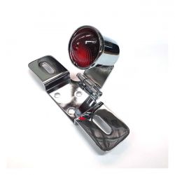 MCS Old School Led Taillight, Type 6. Chrome. Red Lens