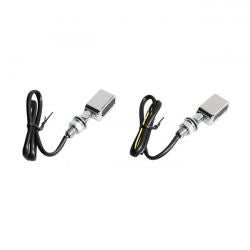 MCS Fastline, Led Turn Signal Set. Chrome, Smoke Lens