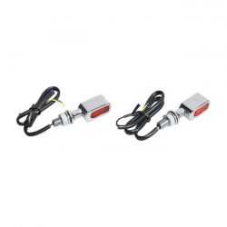 MCS Fastline, Led 3-1 Taillight/Turn Signals. Chrome/Amber Lens