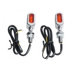 MCS Fastline, Led 3-1 Taillight/Turn Signals. Chrome/Amber Lens
