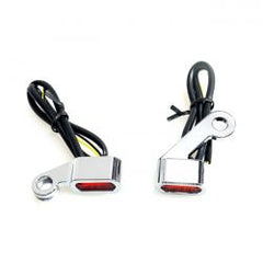 MCS Fastline, Below Bar Led Turn Signal Set. Chrome, Amber Lens