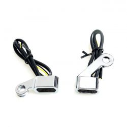 MCS Fastline, Below Bar Led Turn Signal Set. Chrome, Smoke Lens