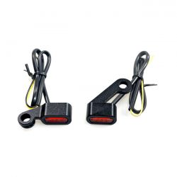 MCS Fastline, Below Bar Led Turn Signal Set. Black, Amber Lens